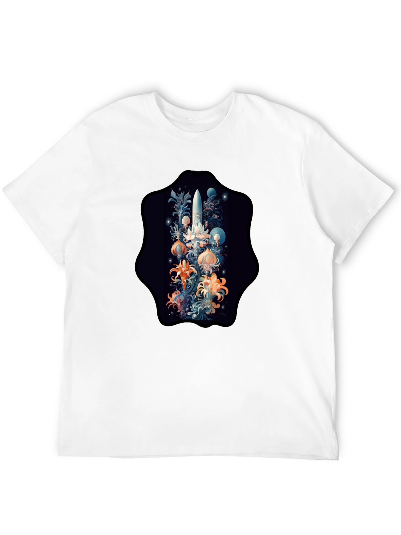 Cosmic Rocket T-Shirt - Soft Cotton Black Tee