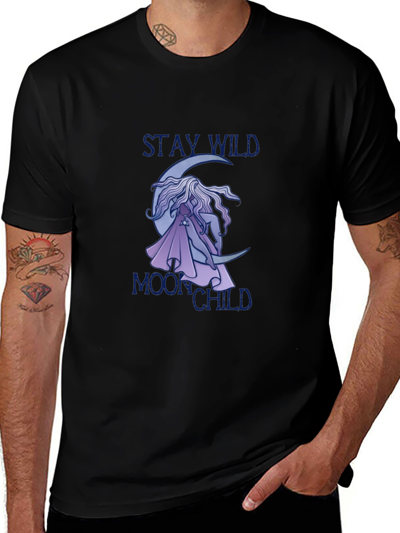 Stay Wild Moon Child Black Tee