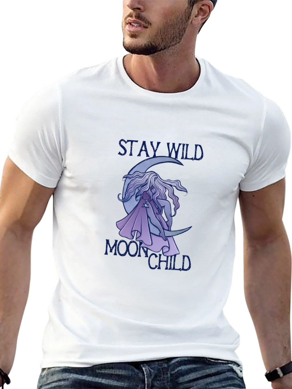Stay Wild Moon Child Black Tee