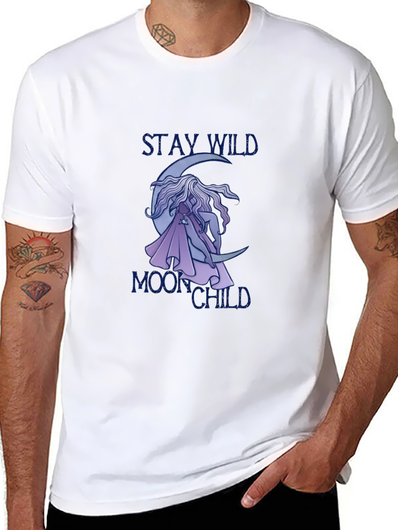 Stay Wild Moon Child Black Tee