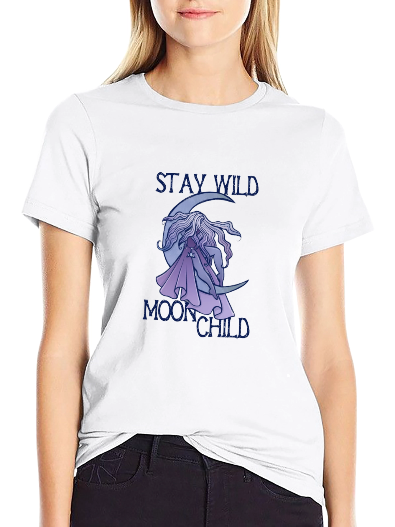 Stay Wild Moon Child Black Tee