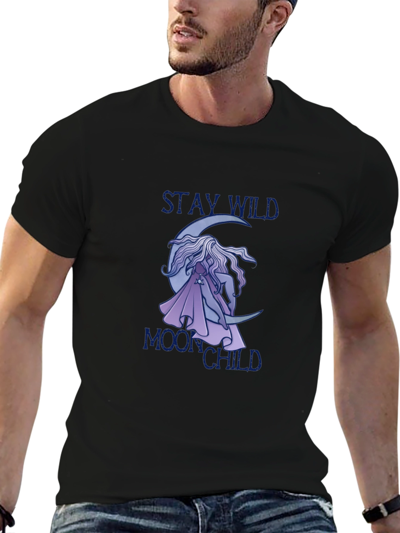 Stay Wild Moon Child Black Tee