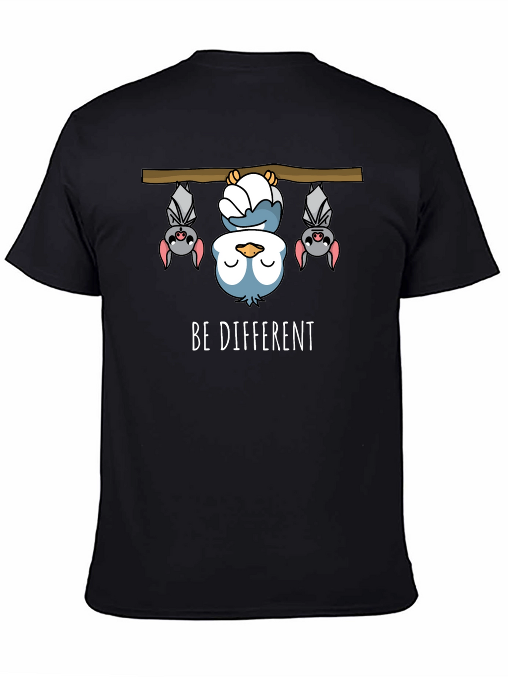 Be Different Funny Bat & Owl Graphic Tee
