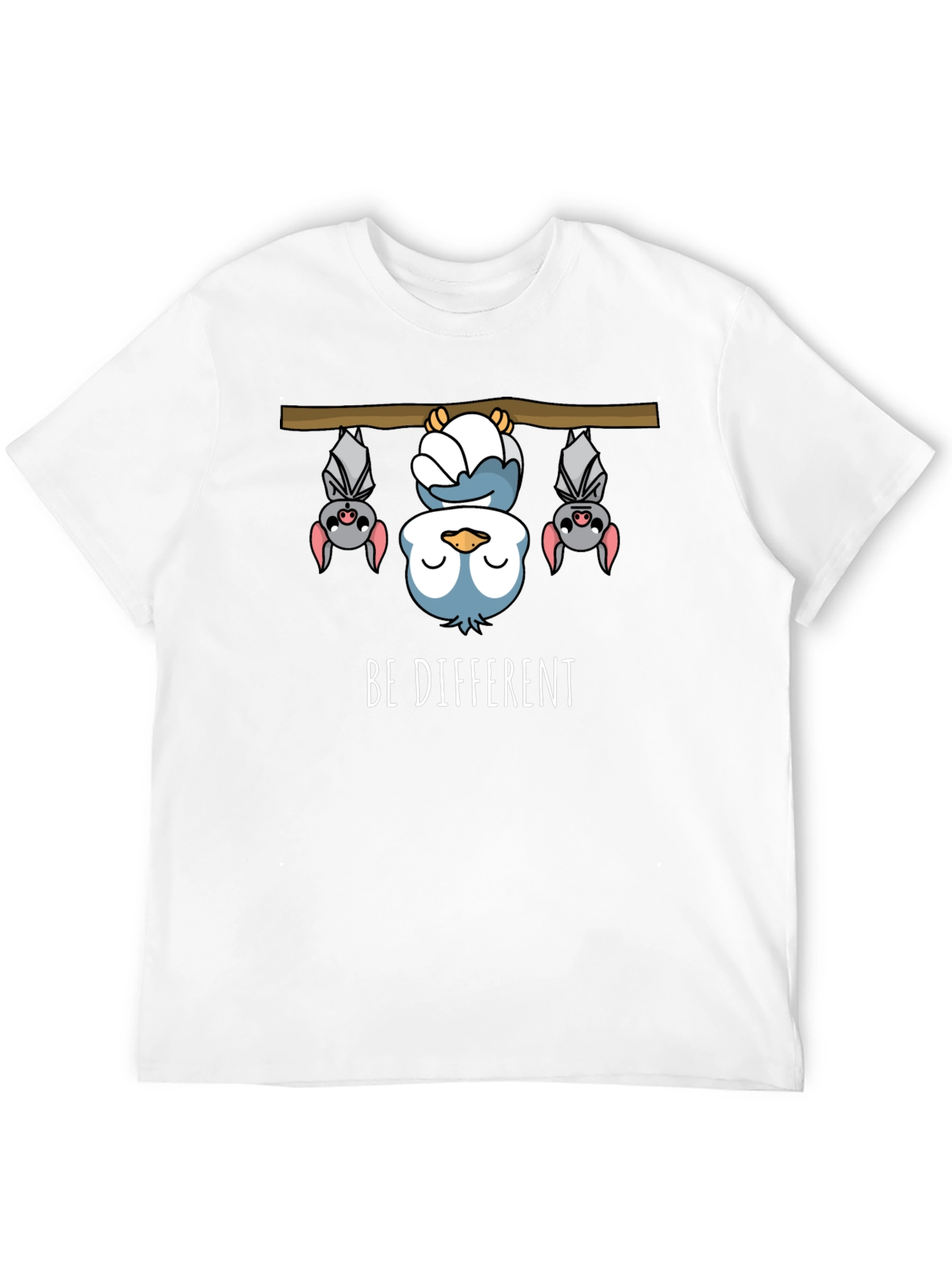 Be Different Funny Bat & Owl Graphic Tee