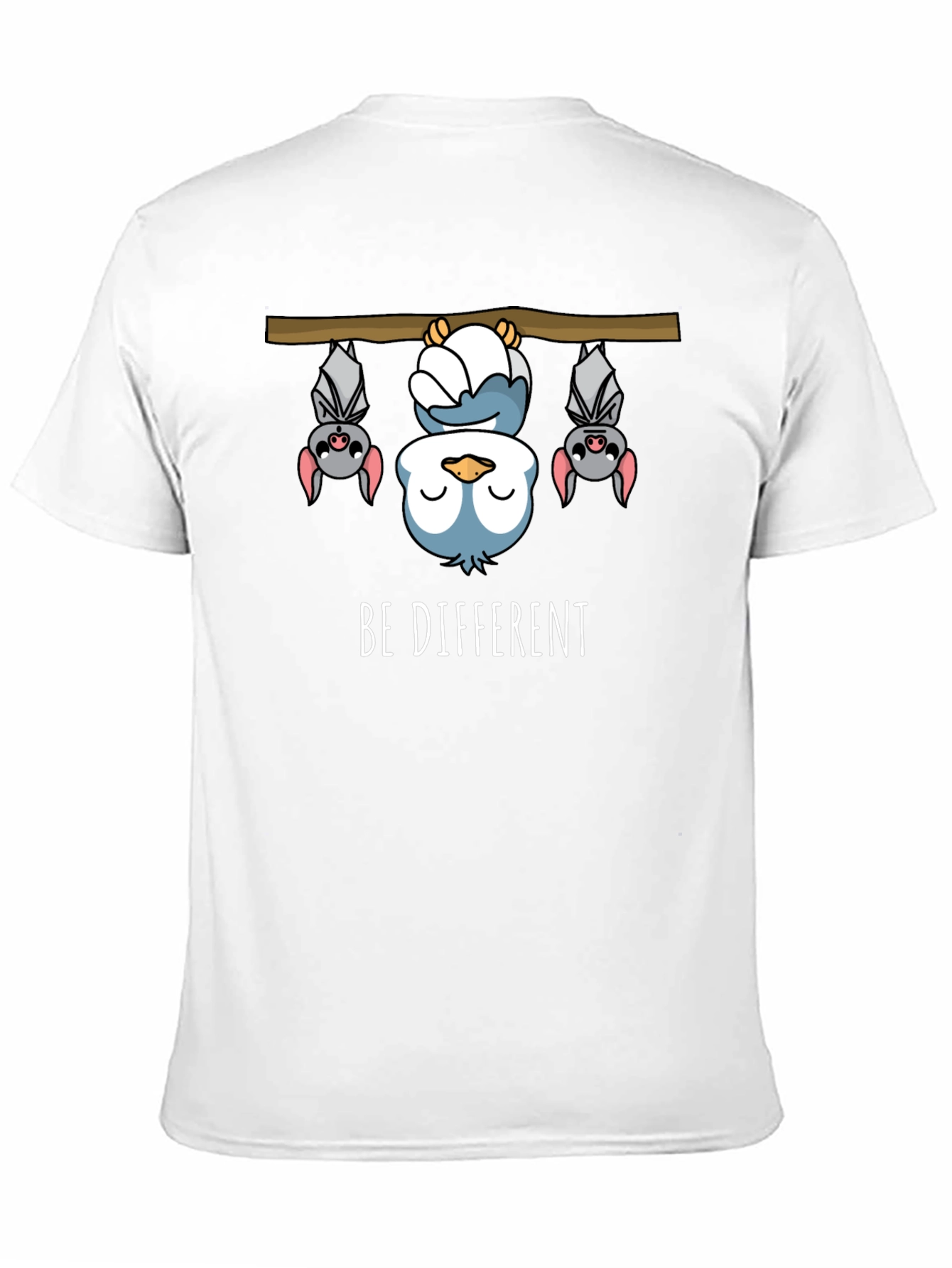 Be Different Funny Bat & Owl Graphic Tee