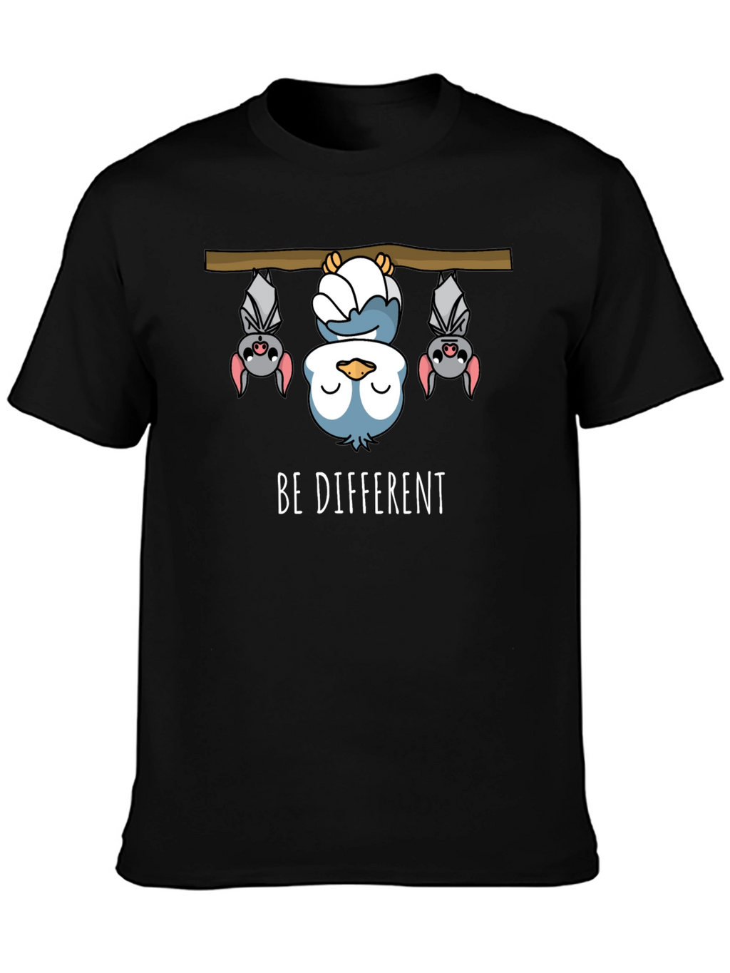 Be Different Funny Bat & Owl Graphic Tee