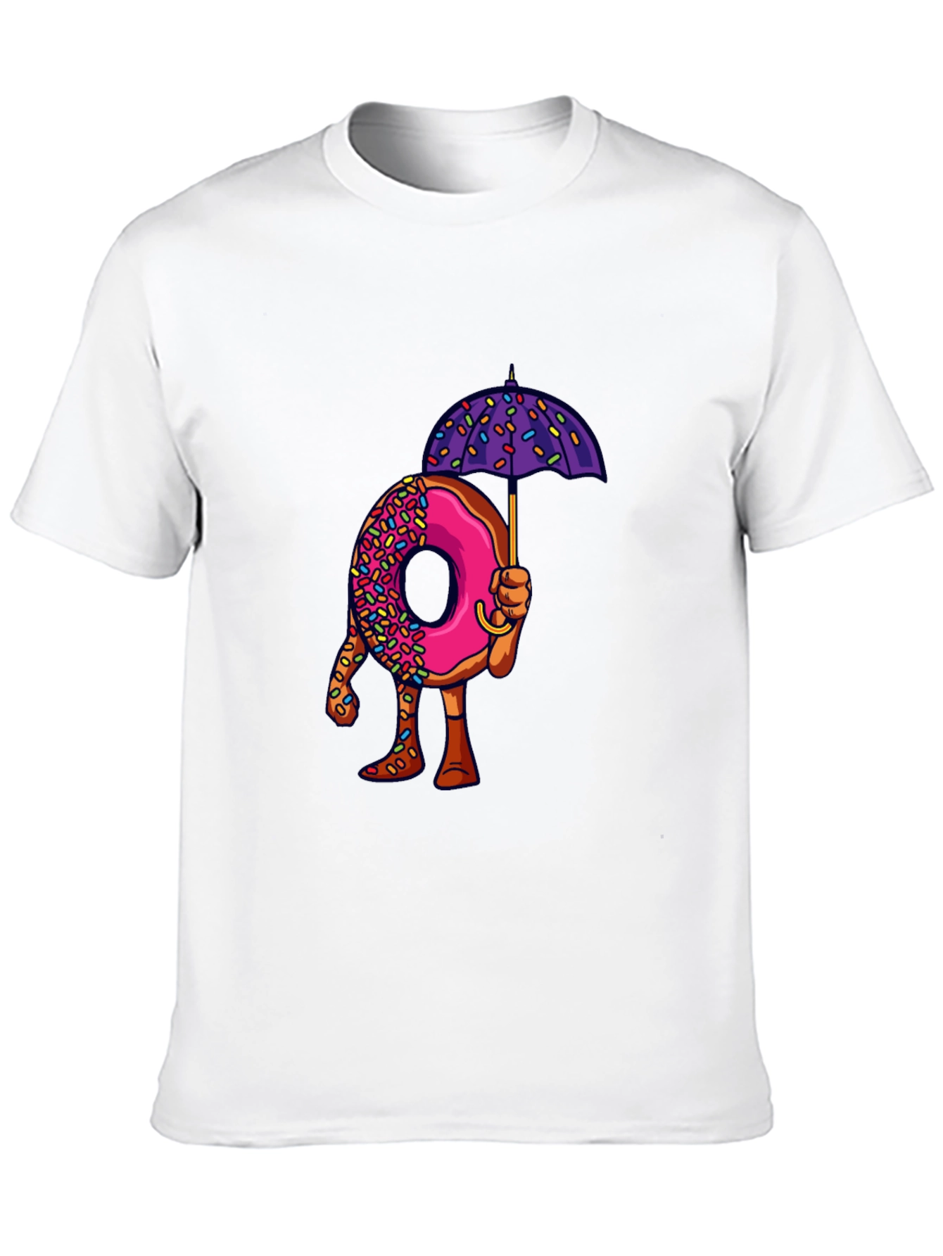 Donut Umbrella Graphic Tee - Unique Novelty Design