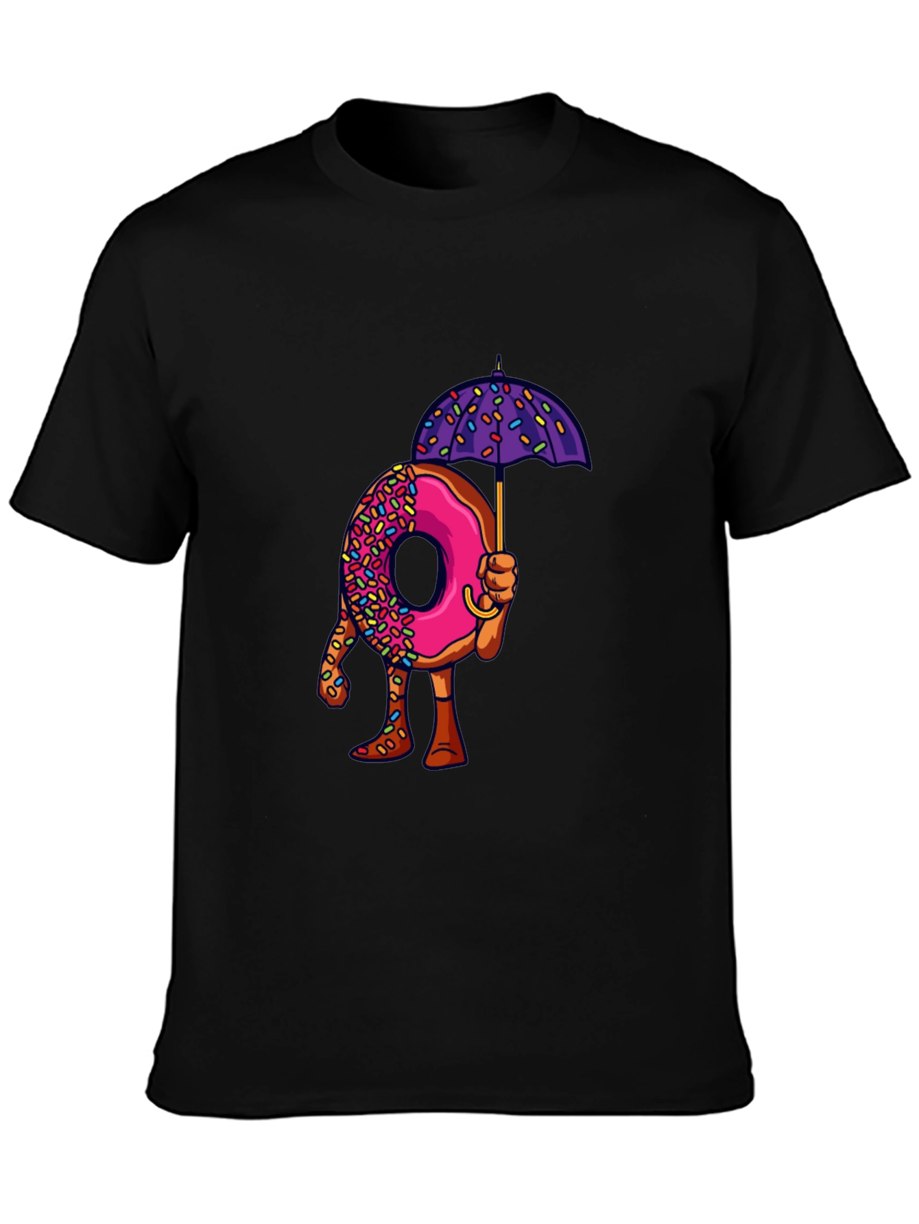 Donut Umbrella Graphic Tee - Unique Novelty Design