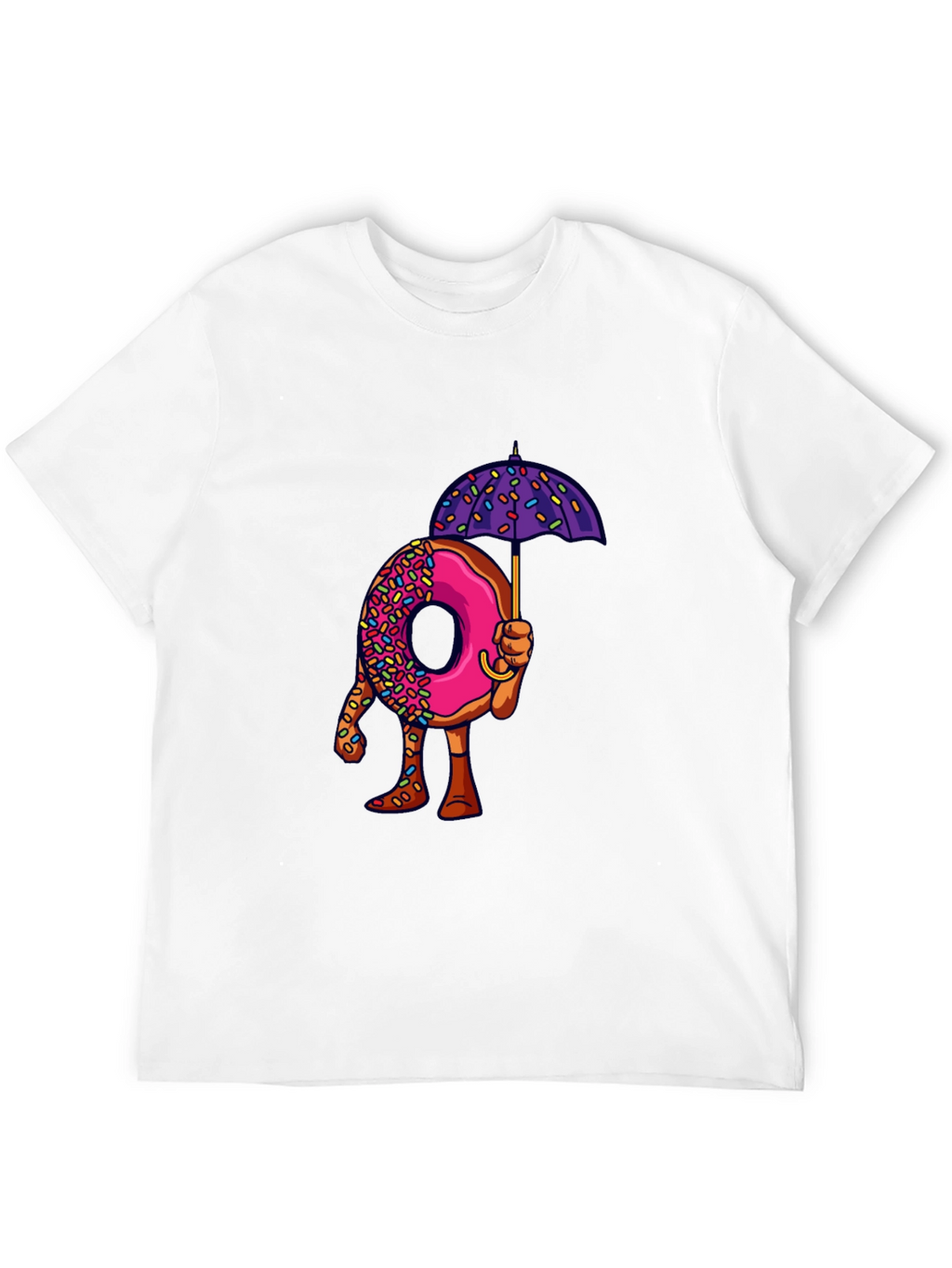 Donut Umbrella Graphic Tee - Unique Novelty Design