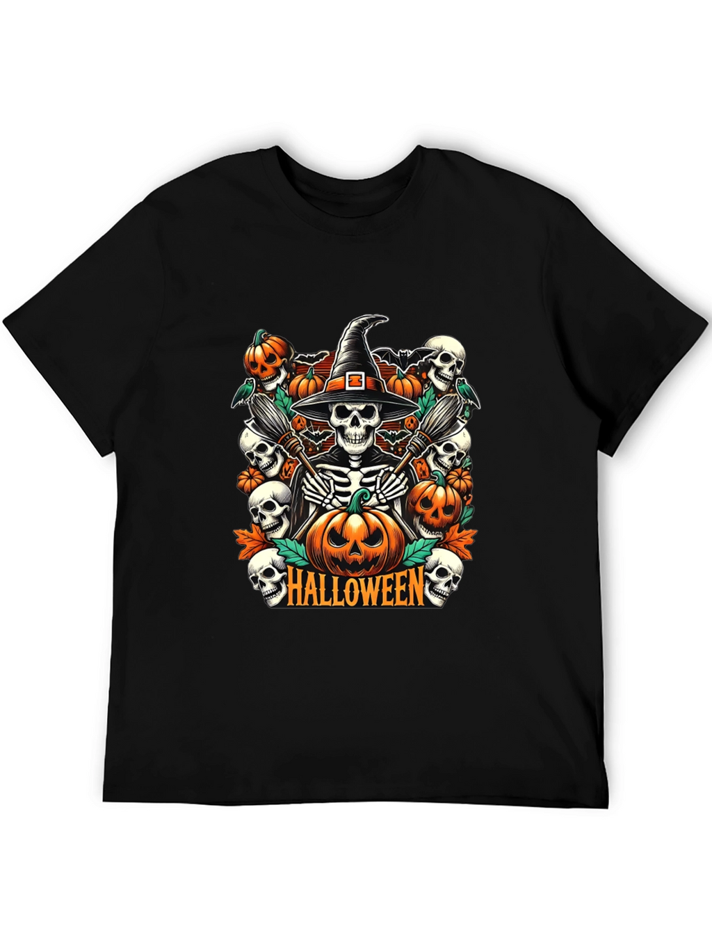 Halloween Witch Skeleton T-Shirt