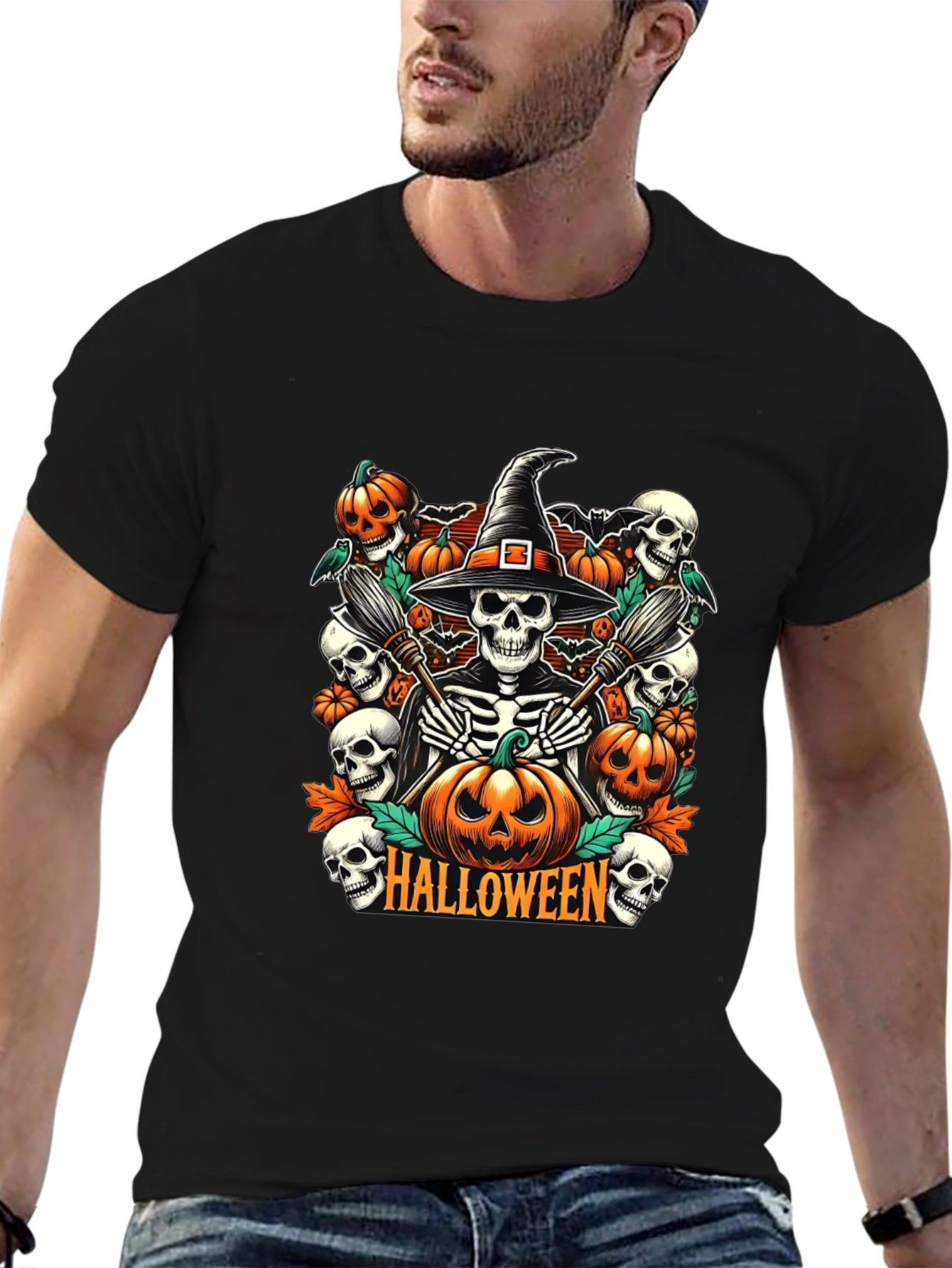 Halloween Witch Skeleton T-Shirt