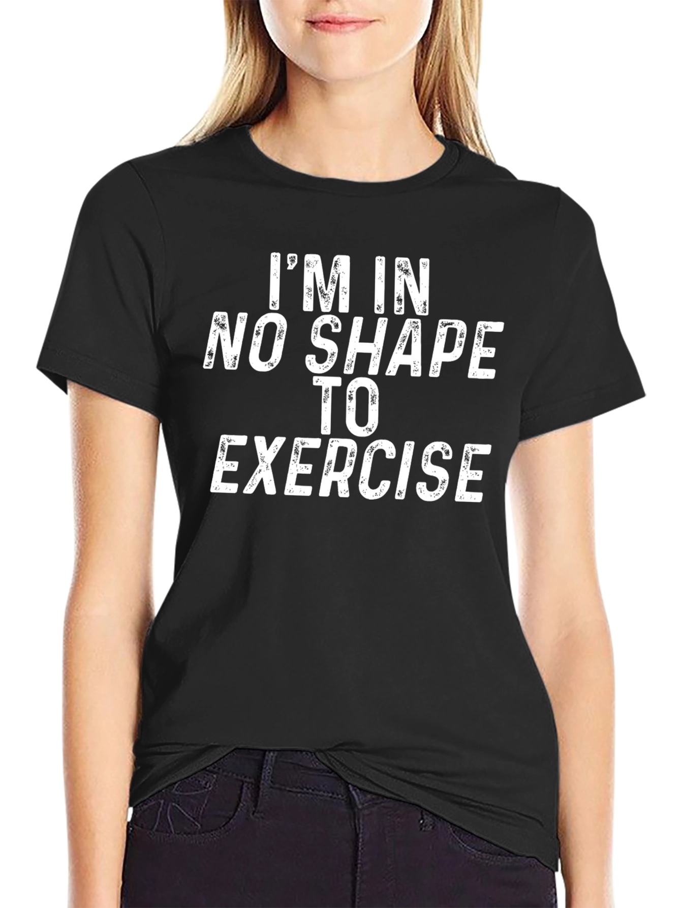 Funny Im In No Shape To Exercise Graphic T-Shirt