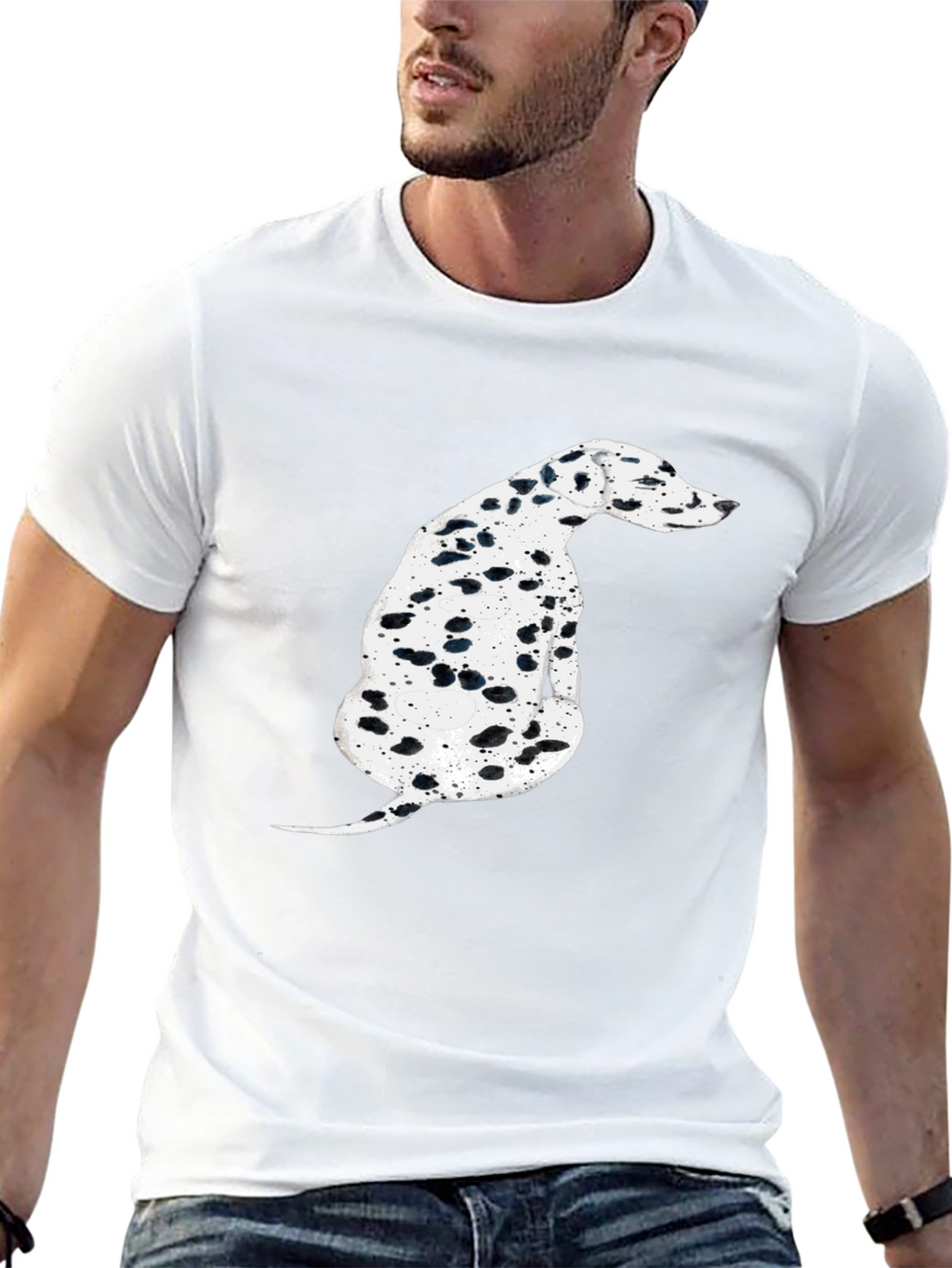 Dalmatian Dog Graphic Tee - Stylish Black T-Shirt