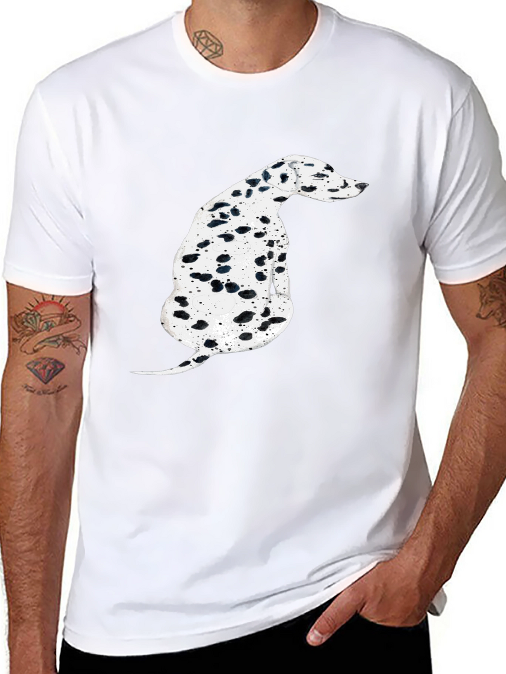 Dalmatian Dog Graphic Tee - Stylish Black T-Shirt