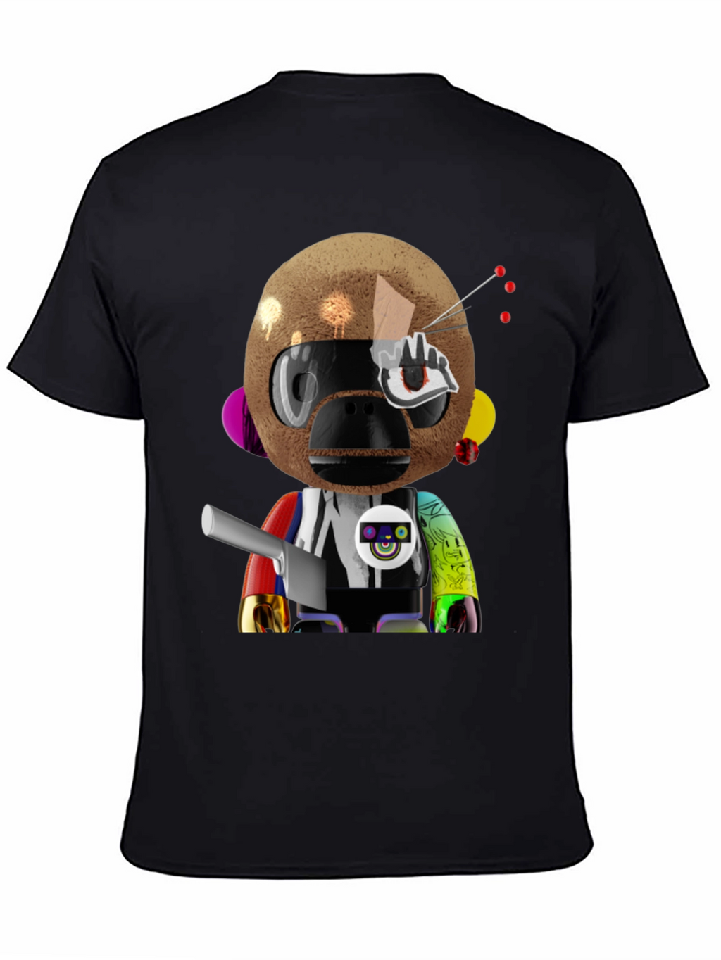Novelty Robot Monkey Graphic T-Shirt