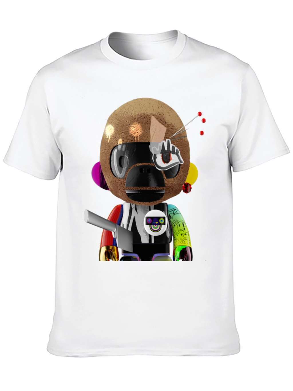 Novelty Robot Monkey Graphic T-Shirt