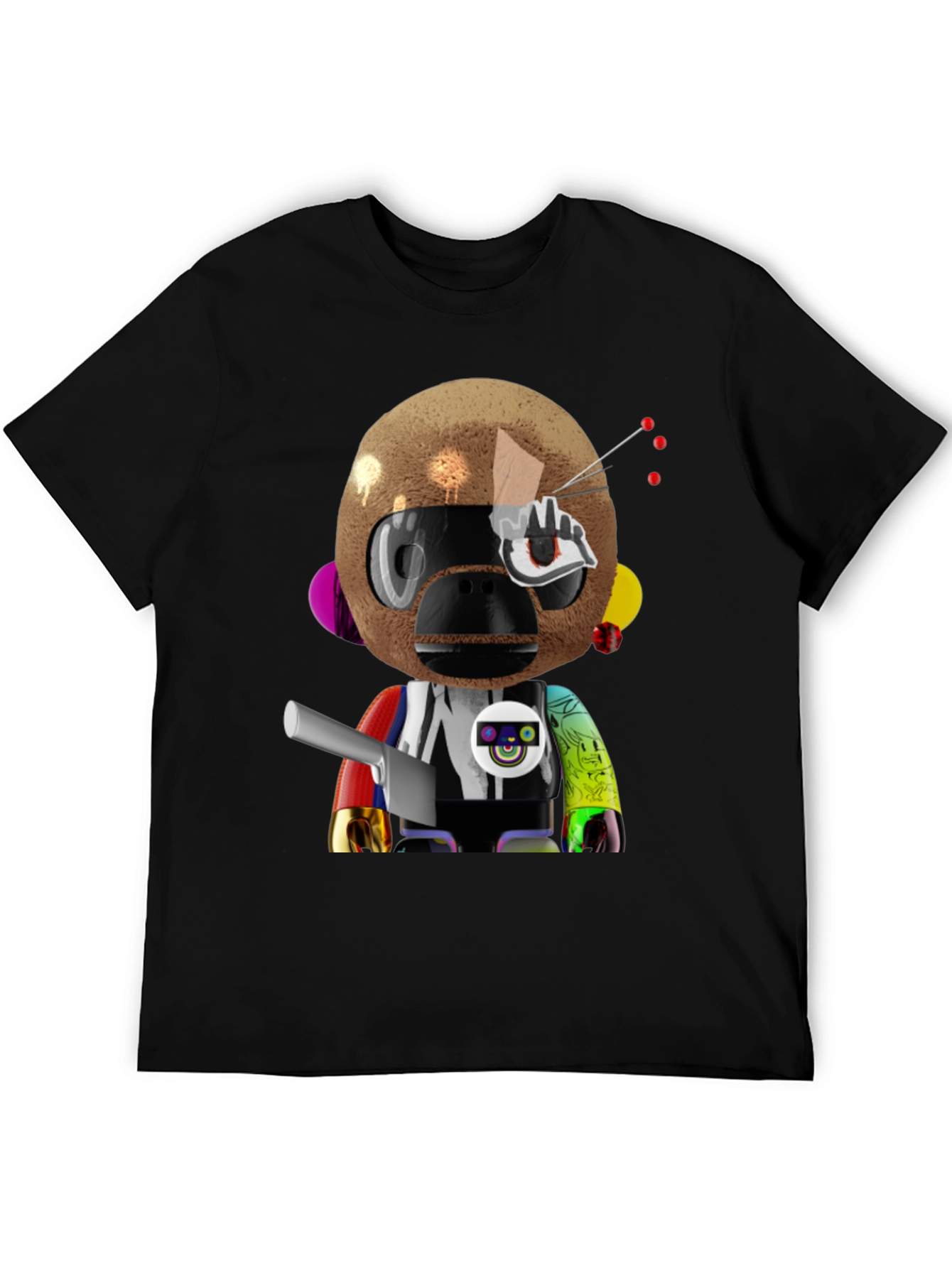Novelty Robot Monkey Graphic T-Shirt