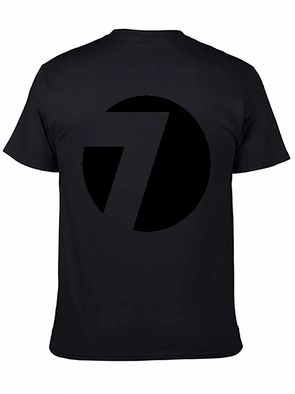 Black T-Shirt with Abstract Circle and Line Design
