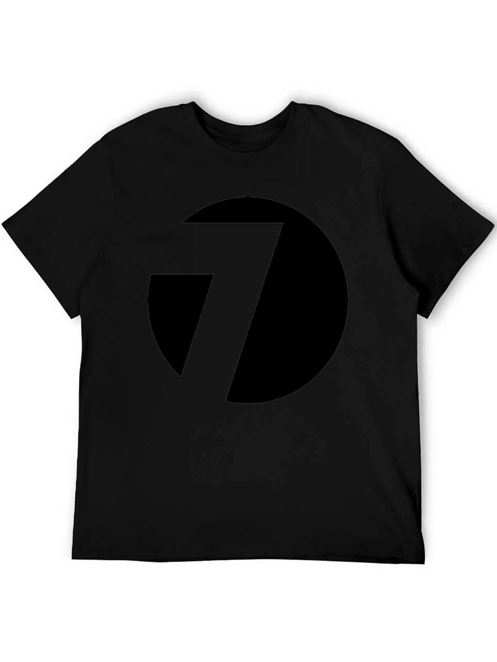 Black T-Shirt with Abstract Circle and Line Design