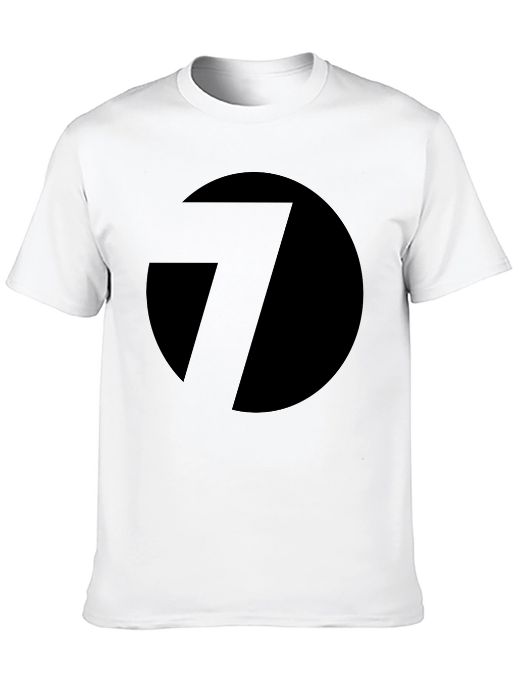 Black T-Shirt with Abstract Circle and Line Design