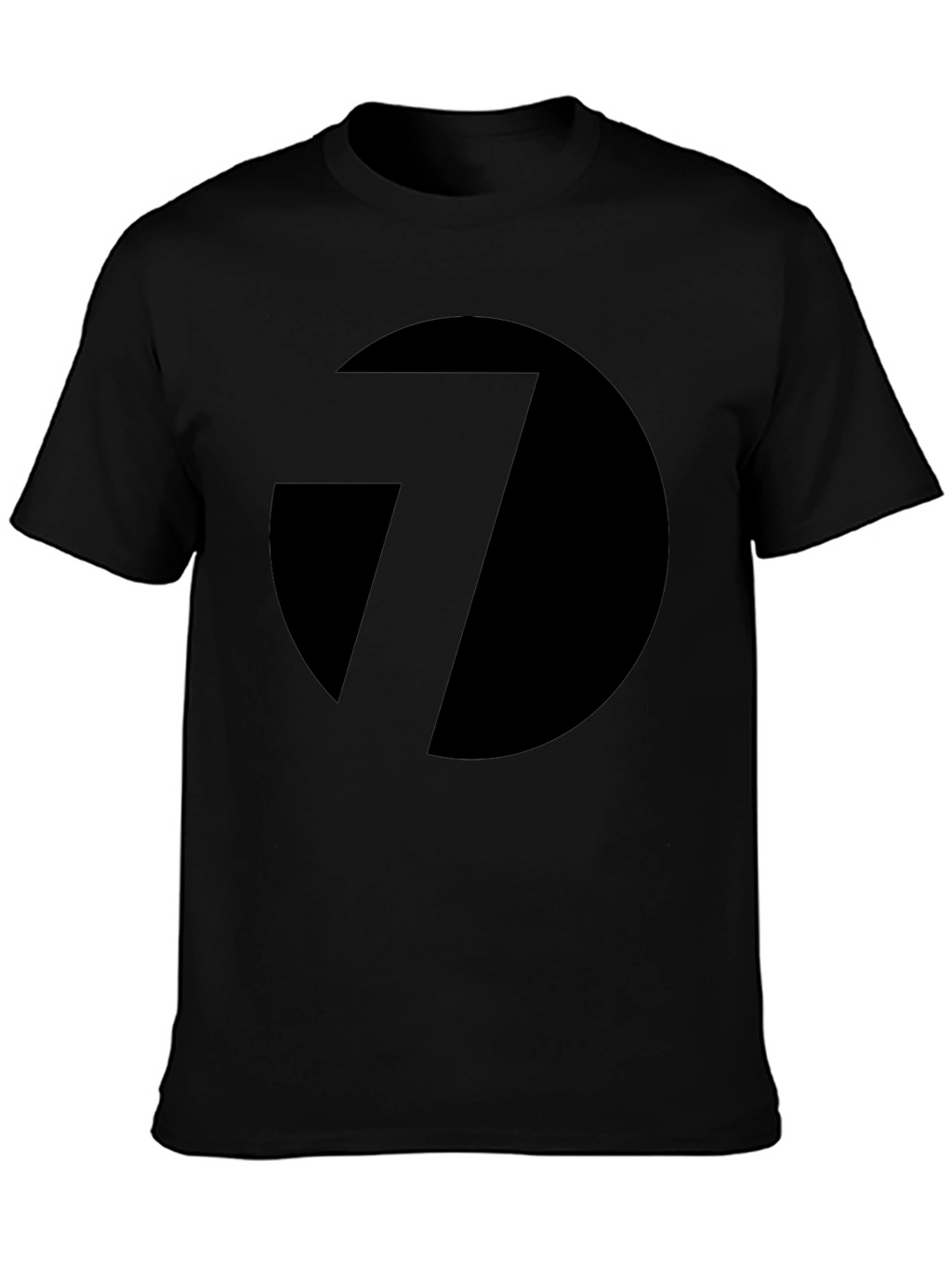Black T-Shirt with Abstract Circle and Line Design