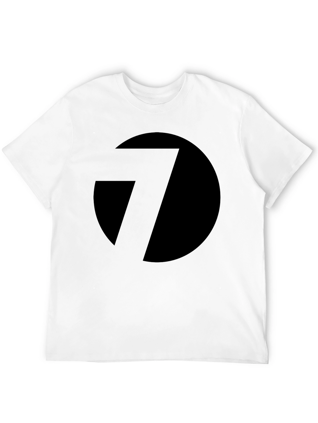 Black T-Shirt with Abstract Circle and Line Design