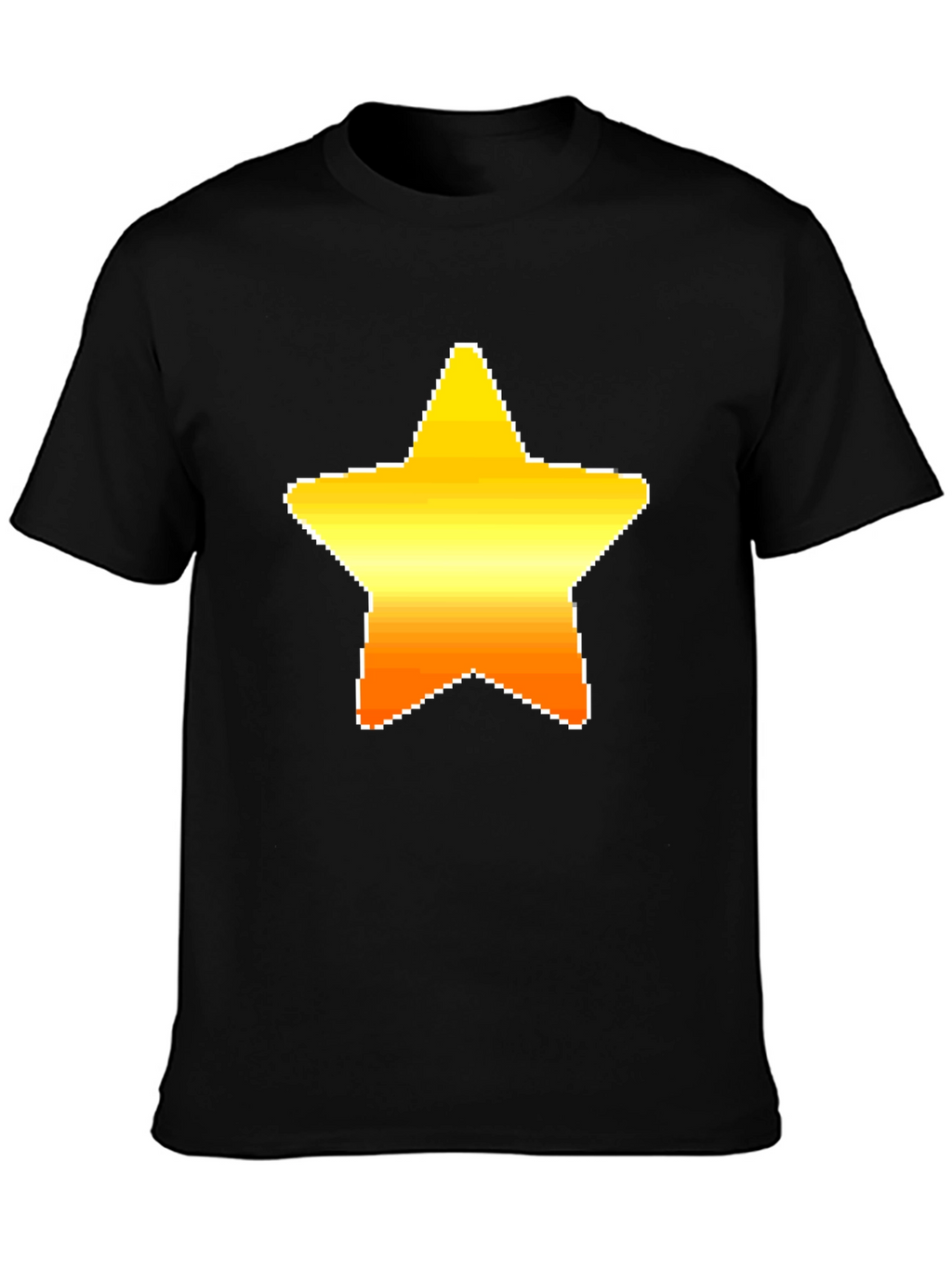 Pixel Star Graphic Black Tee Shirt