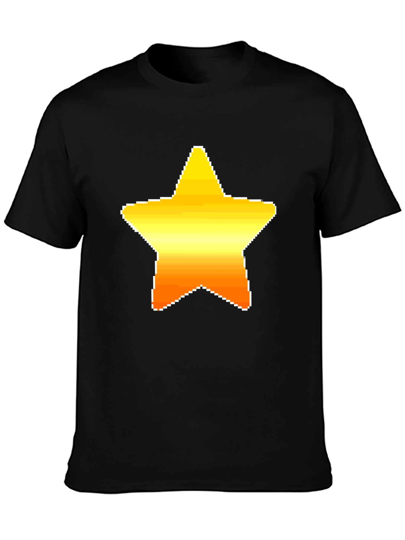 Pixel Star Graphic Black Tee Shirt