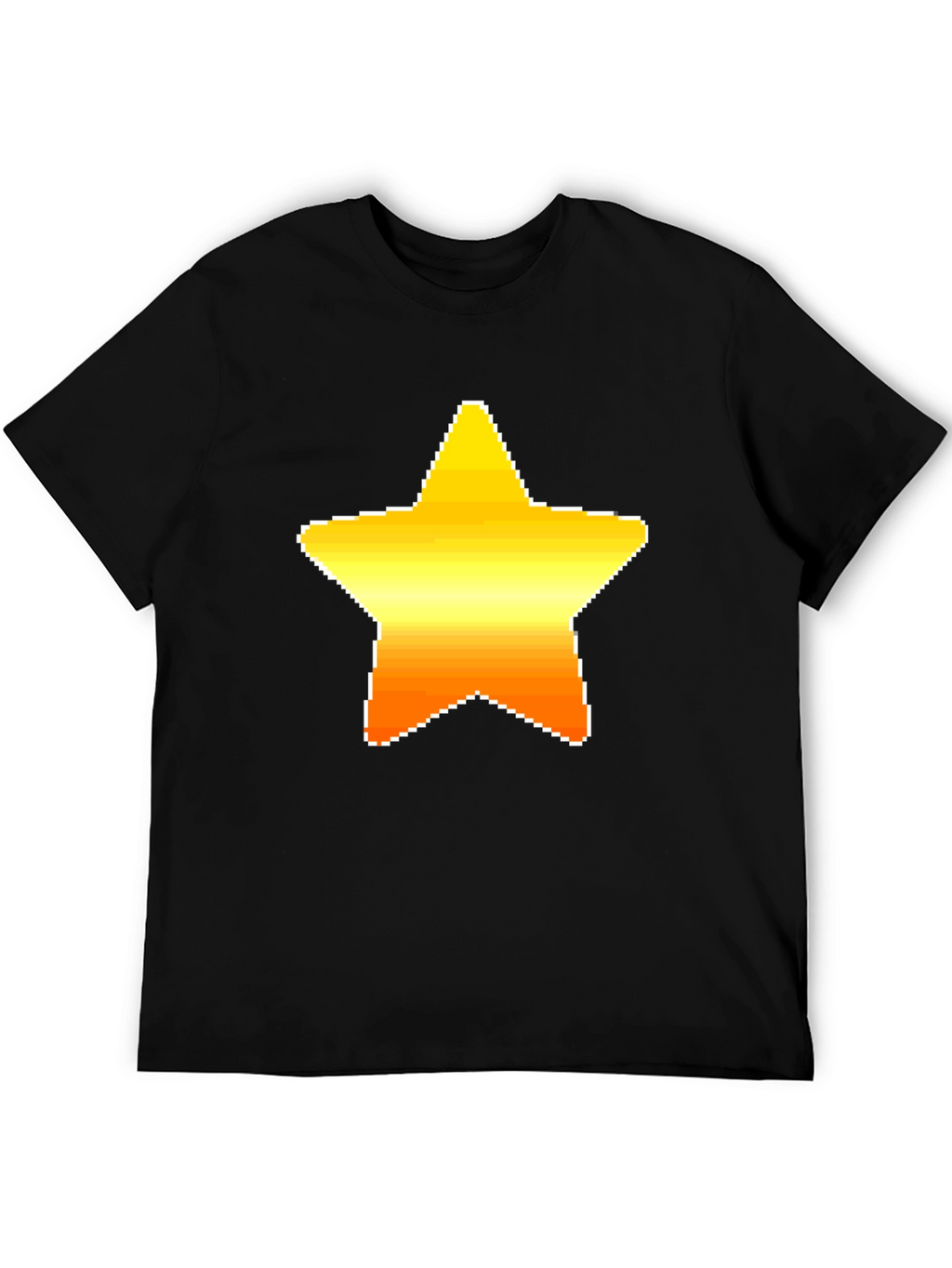 Pixel Star Graphic Black Tee Shirt