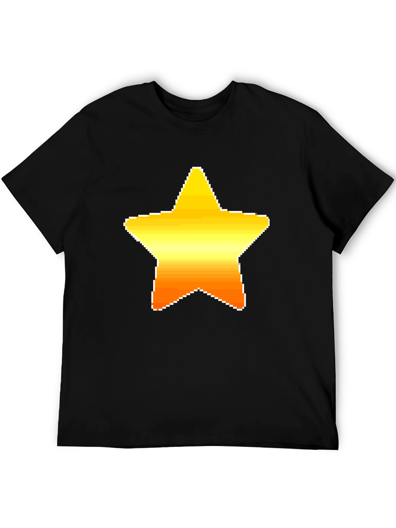 Pixel Star Graphic Black Tee Shirt