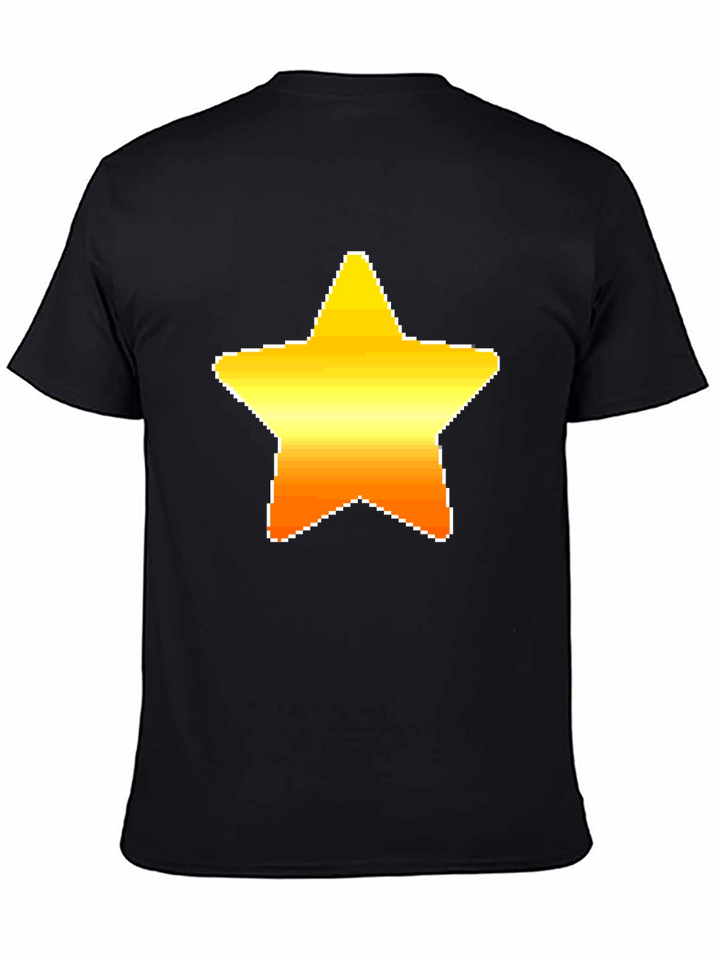 Pixel Star Graphic Black Tee Shirt
