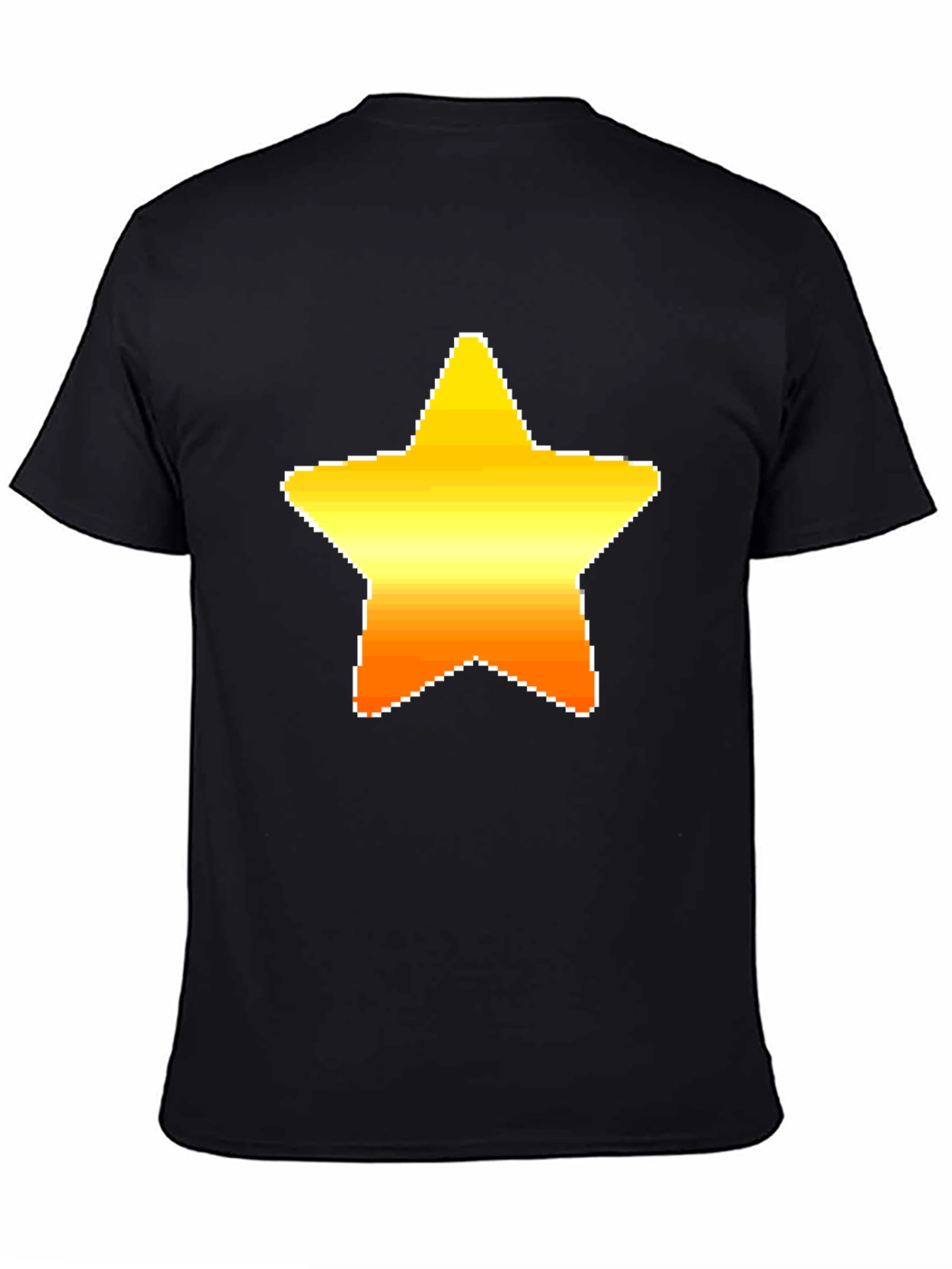 Pixel Star Graphic Black Tee Shirt