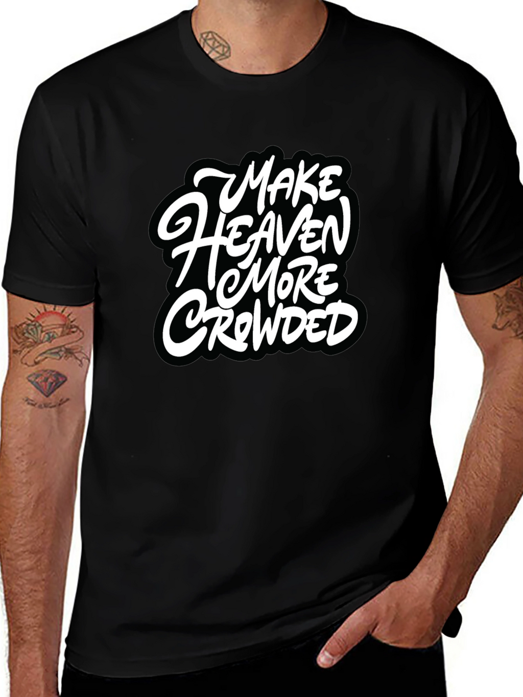 Make Heaven More Crowded Black Graphic Tee