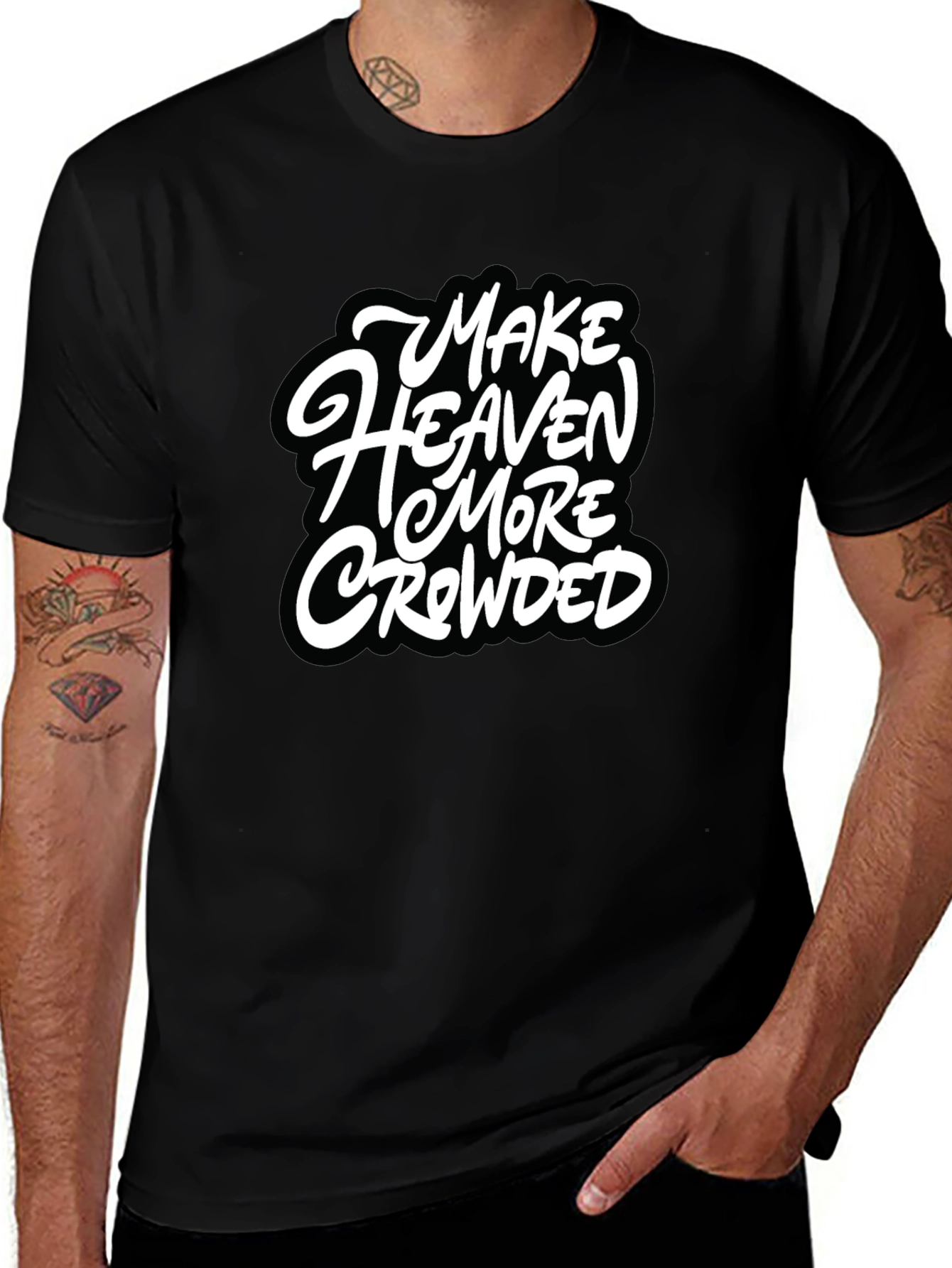 Make Heaven More Crowded Black Graphic Tee