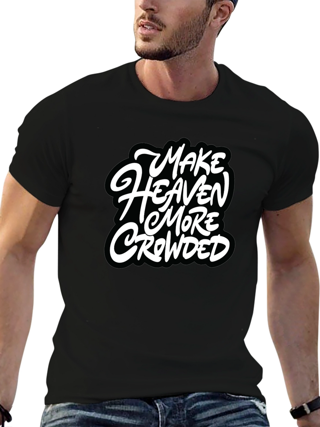Make Heaven More Crowded Black Graphic Tee