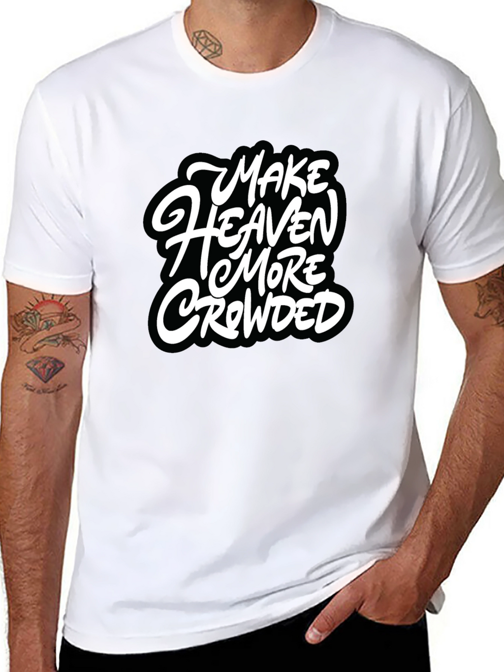 Make Heaven More Crowded Black Graphic Tee