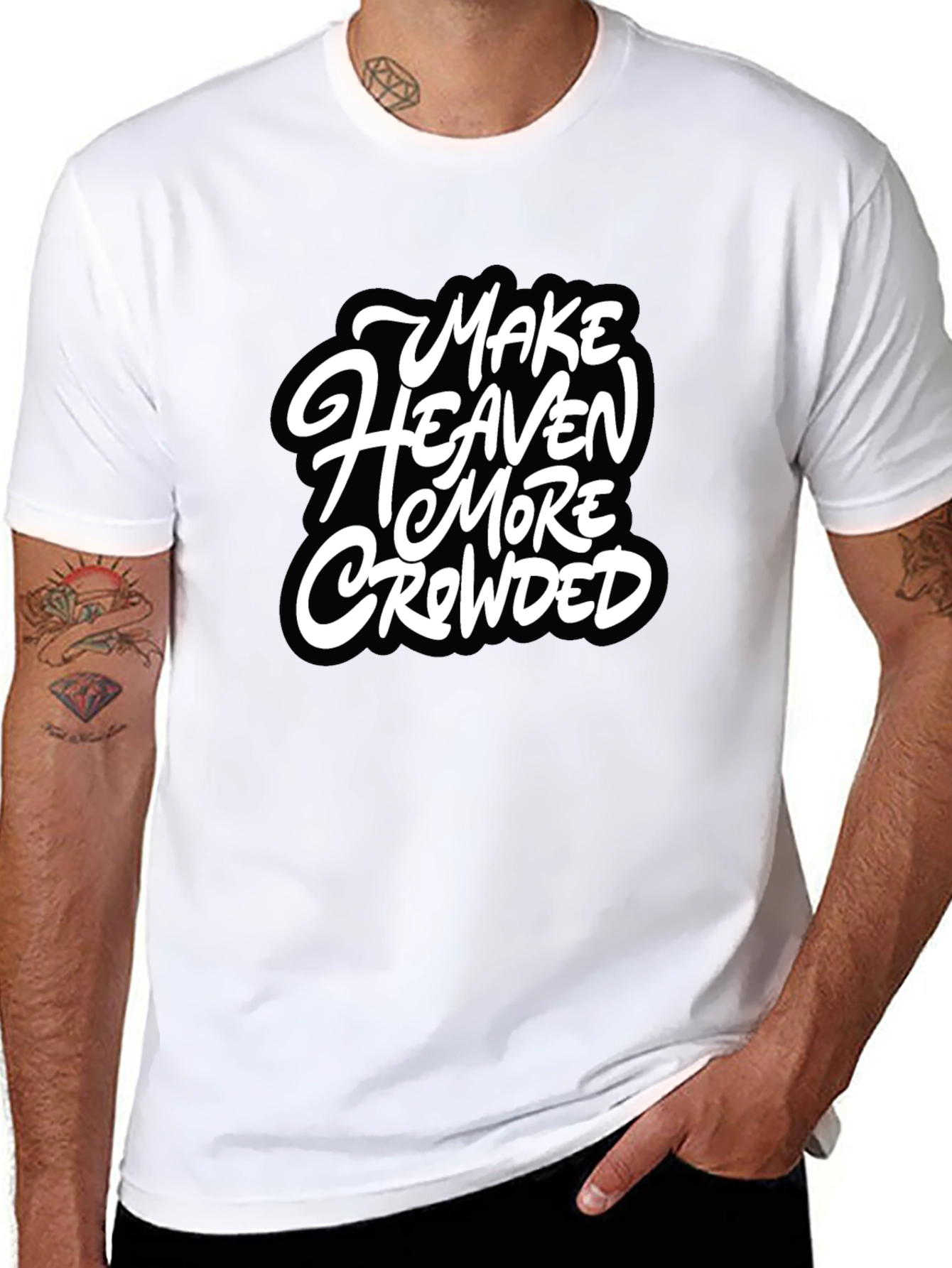 Make Heaven More Crowded Black Graphic Tee