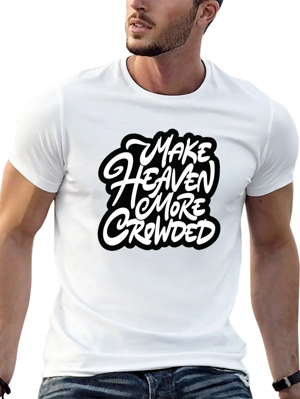 Make Heaven More Crowded Black Graphic Tee