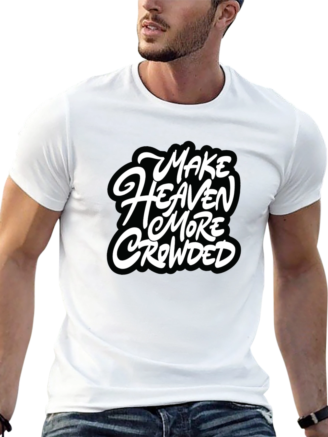 Make Heaven More Crowded Black Graphic Tee