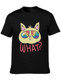Funny Cat T-Shirt - What? Rainbow Sunglasses
