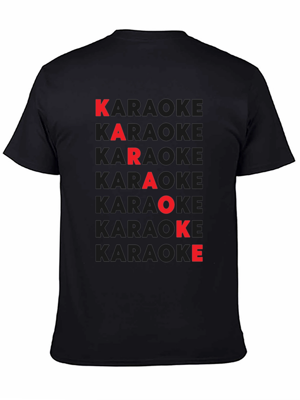 Karaoke Red Letter Black T-Shirt
