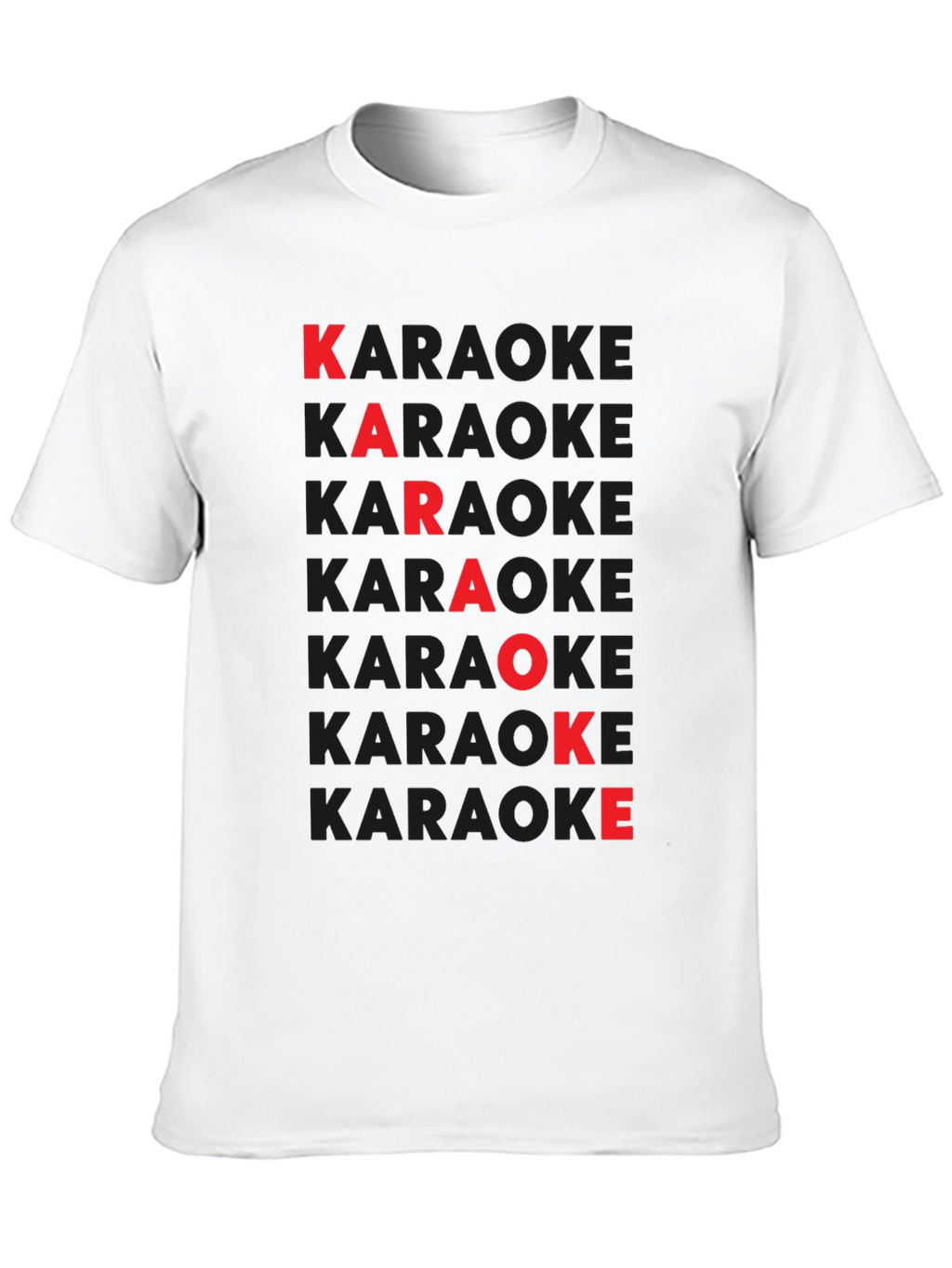 Karaoke Red Letter Black T-Shirt