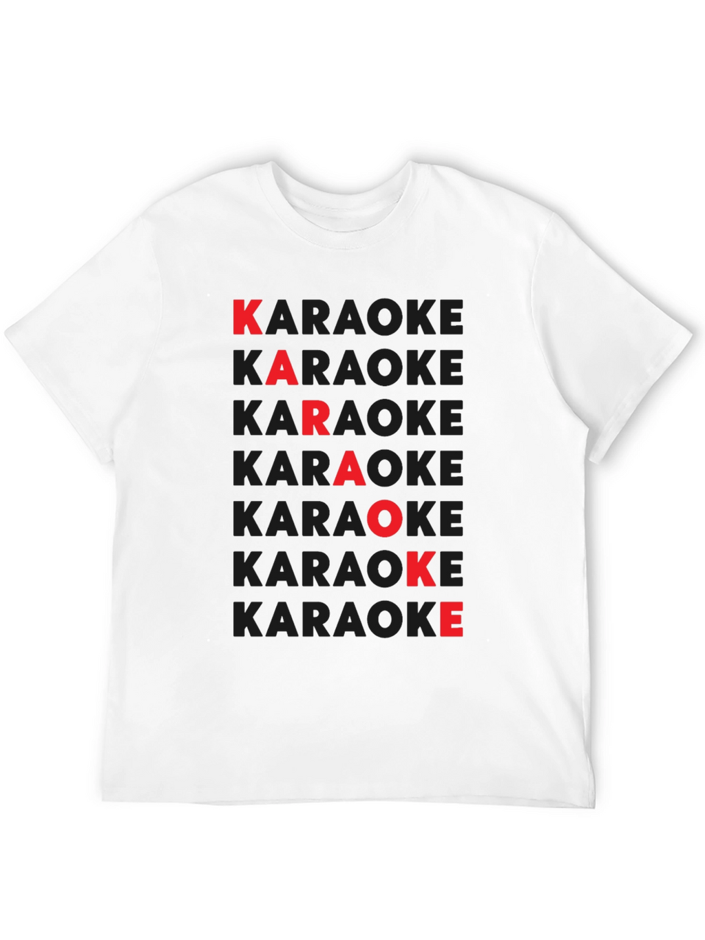 Karaoke Red Letter Black T-Shirt