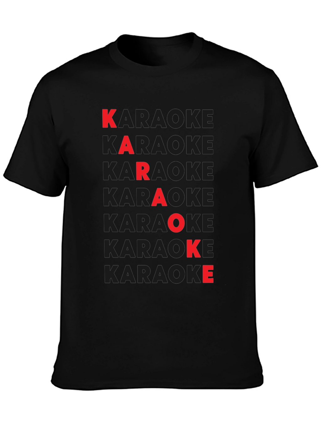 Karaoke Red Letter Black T-Shirt