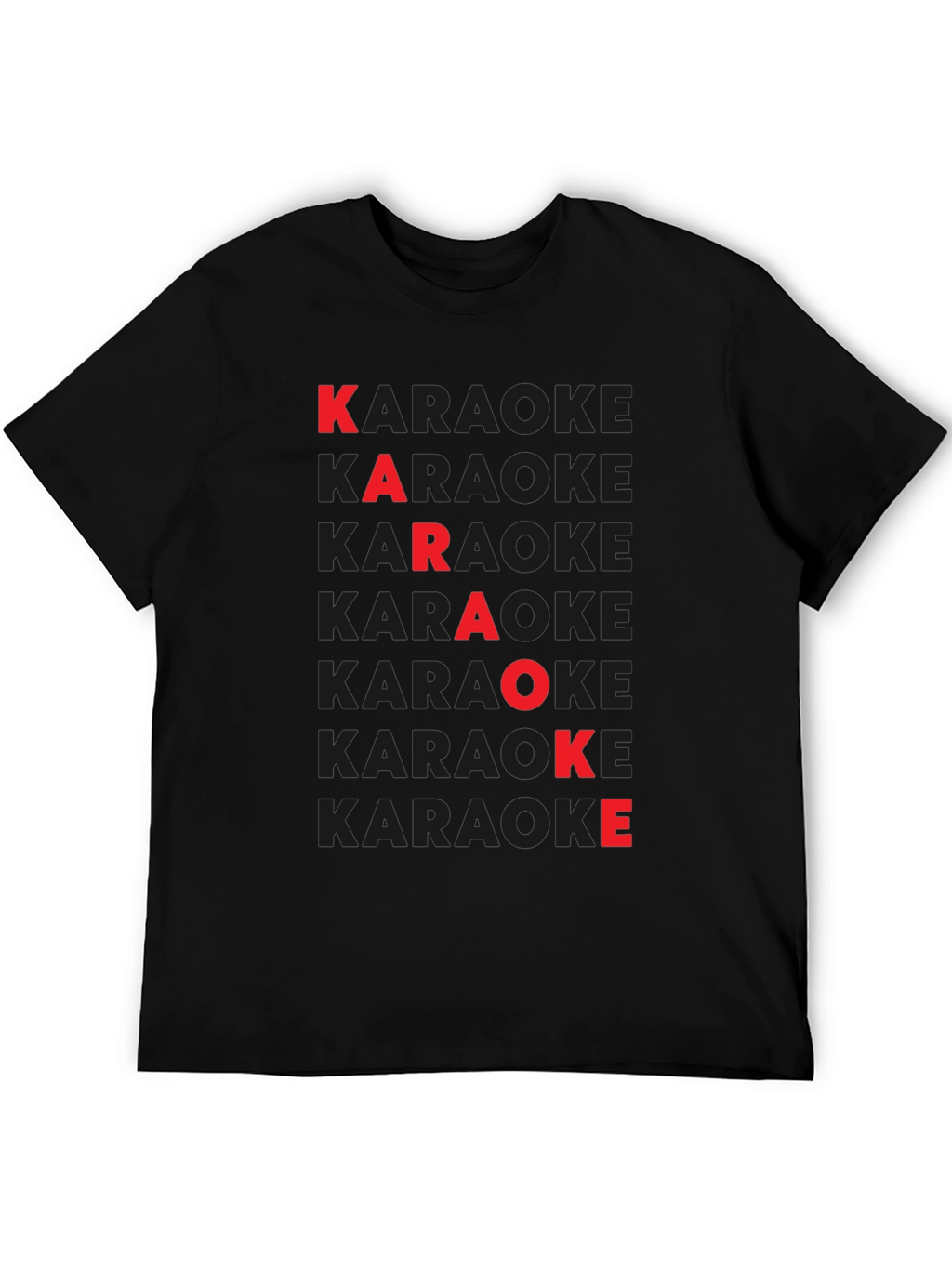 Karaoke Red Letter Black T-Shirt
