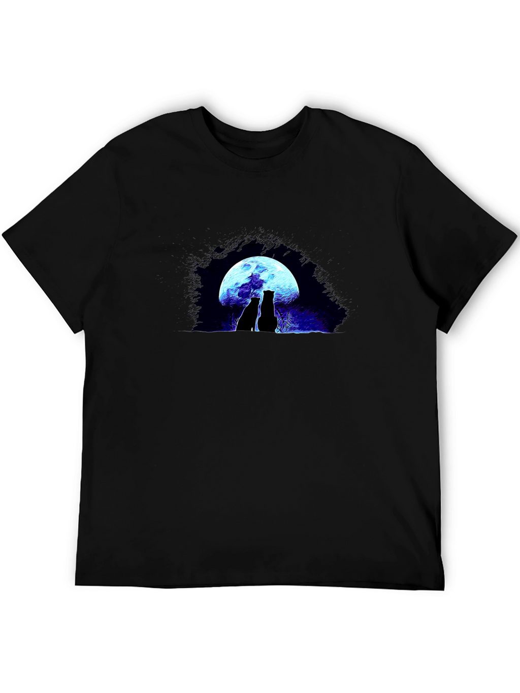 Cats Under Moon Graphic Tee