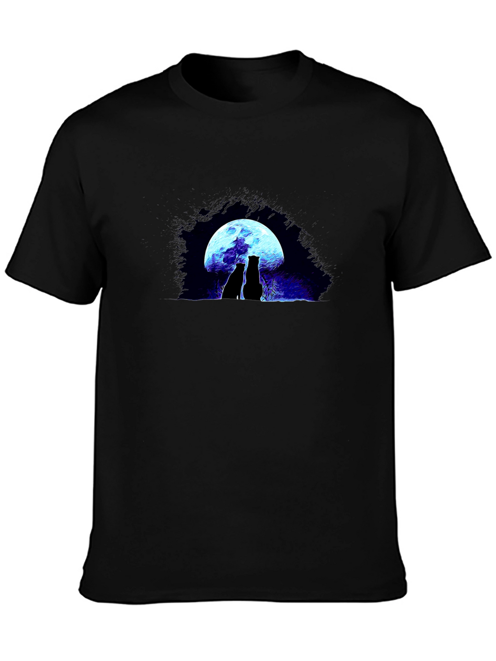 Cats Under Moon Graphic Tee