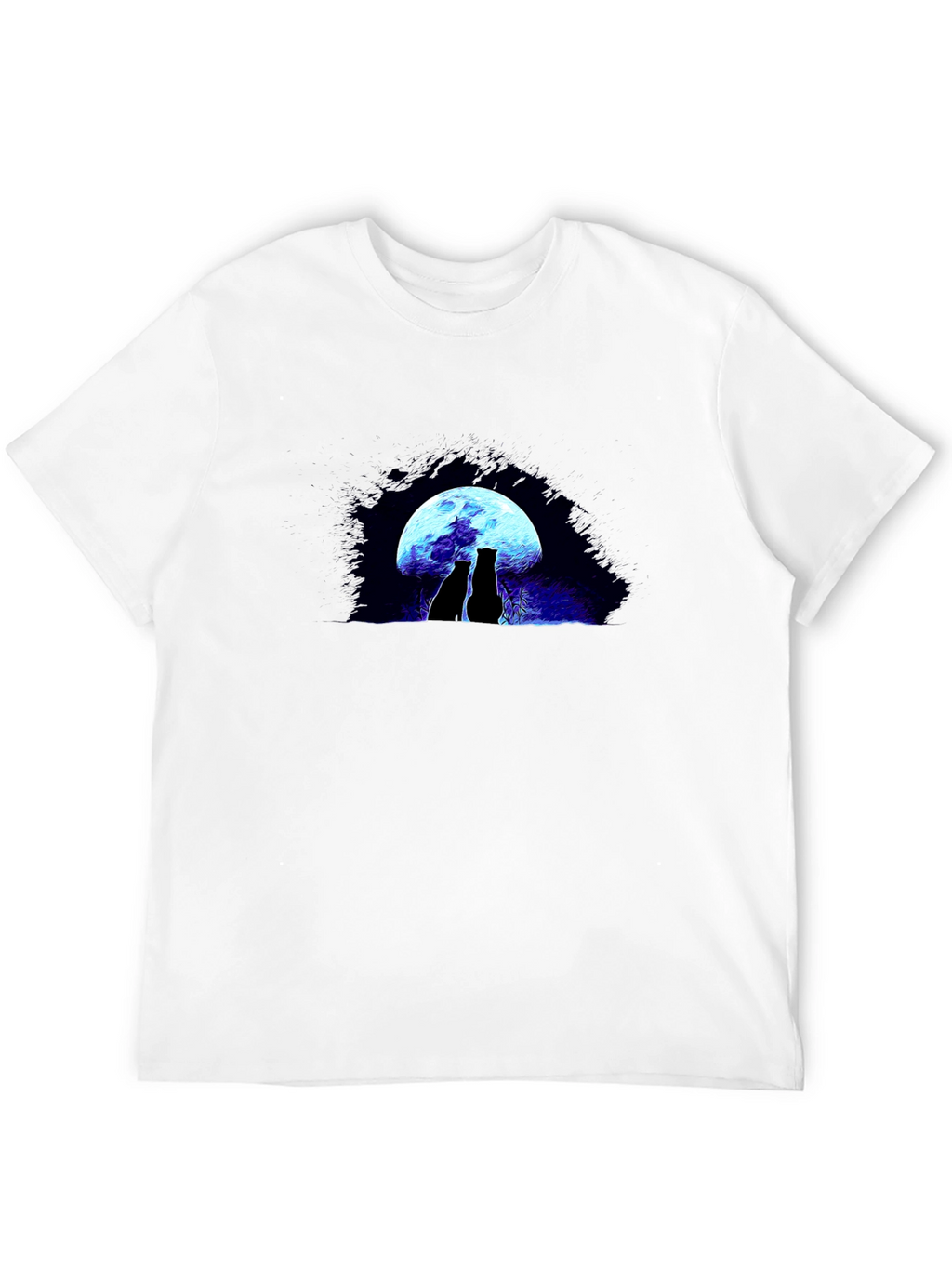 Cats Under Moon Graphic Tee