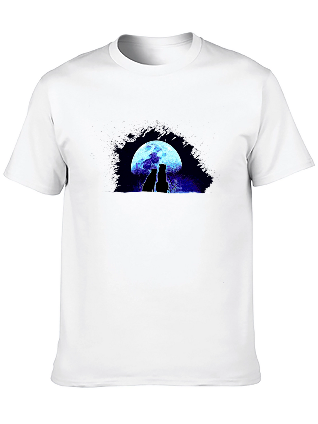Cats Under Moon Graphic Tee
