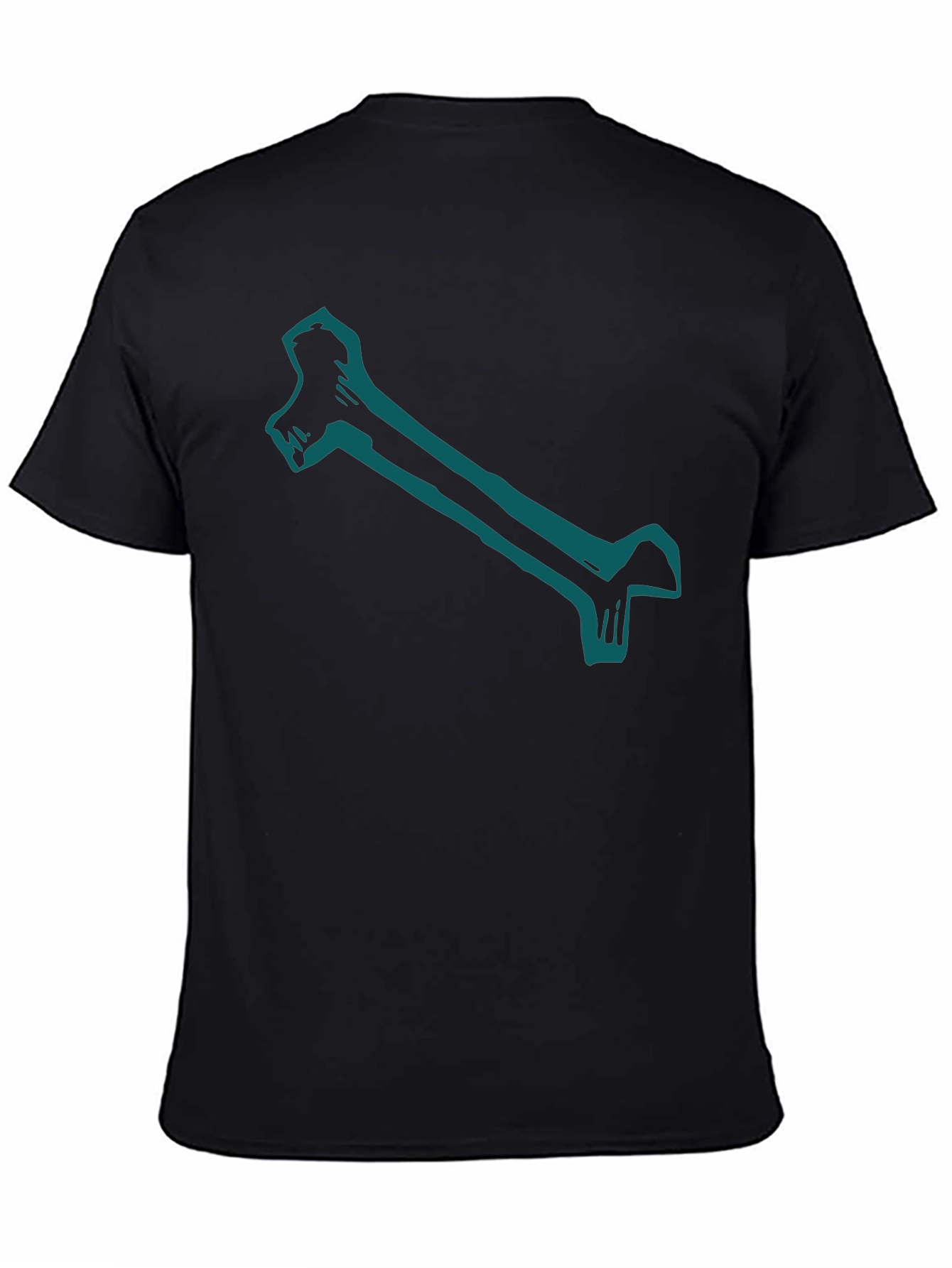 Bone Graphic Print Black Tee